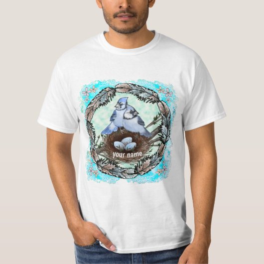 Blauwe Gaai Nest T-shirt (Voorkant)