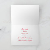 Blauwe Gaai op een Dennentak Kerstmis Kaart (Binnen)