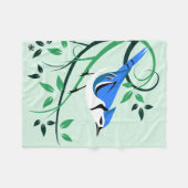 Blauwe Gaai Op Spiraal Tak Fleece Deken (Voorkant (Horizontaal))