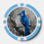 Blauwe Gaai Poker Chip (Voorkant)