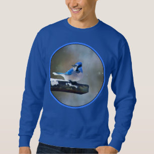 Blauwe Gaai Schilderij - Originele Vogel Kunst Trui