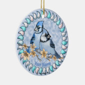 Blauwe Gaai Tak  Keramisch Ornament (Rechts)
