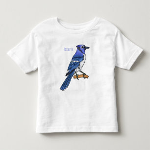 Blauwe gaai vogel cartoon illustratie kinder shirts