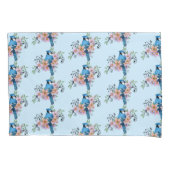 Blauwe Gaai Vogel Lente Bloemen Natuur Illustratie Kussensloop (Voorkant)