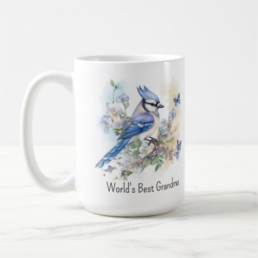 Blauwe Gaai Vogel Lente Natuur Wilde Dieren Oma Koffiemok (Links)