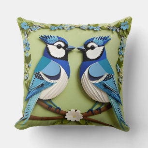 Blauwe Gaai Vogel Natuurlijke Huisaccent 🌿 Kussen