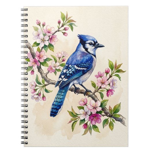 Blauwe Gaai Vogel Notitieboek (Voorkant)