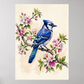 Blauwe Gaai Vogel Poster