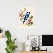 Blauwe Gaai Vogel Poster (Thuiskantoor)