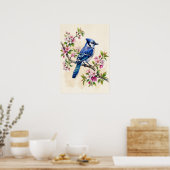 Blauwe Gaai Vogel Poster (Keuken)