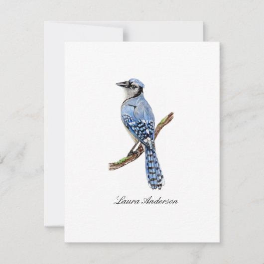 Blauwe gaai vogel vlakke kaart   (Voorkant)