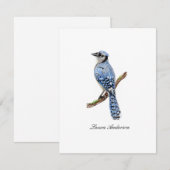 Blauwe gaai vogel vlakke kaart   (Voorkant / Achterkant)