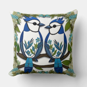 Blauwe Gaai Vogel Worp Kussen Natuur Huis Decorati