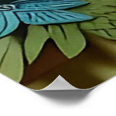 Blauwe Gaai Vogels Papier Kunst Poster (Hoek)