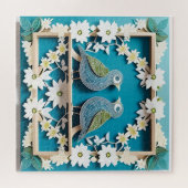 Blauwe Gaaien Papier Kunst Legpuzzel (Horizontaal)