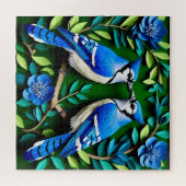Blauwe Gaaien Papier Kunst Legpuzzel (Horizontaal)