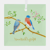 Blauwe gaaien zijn niet de enige vogels met een bl glas ornament (Achterkant)