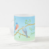 Blauwe gaaien zijn niet de enige vogels met een he matglas koffiemok (Voorkant links)