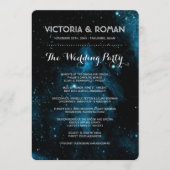 Blauwe Galaxy bruiloft programma's (Voorkant)