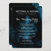 Blauwe Galaxy bruiloft programma's (Voorkant / Achterkant)