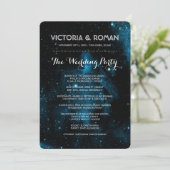 Blauwe Galaxy bruiloft programma's (Staand voorkant)