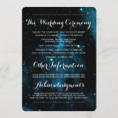 Blauwe Galaxy bruiloft programma's (Achterkant)