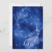 Blauwe galaxy Celestial Stars Fairy Lights Wedding Kaart (Achterkant)