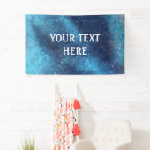 Blauwe Galaxy Glitter Abstract Persoonlijk Spandoek (Insitu)
