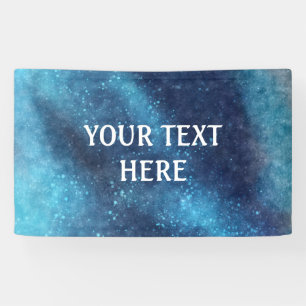 Blauwe Galaxy Glitter Abstract Persoonlijk Spandoek