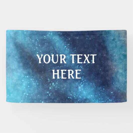 Blauwe Galaxy Glitter Abstract Persoonlijk Spandoek (Horizontaal)