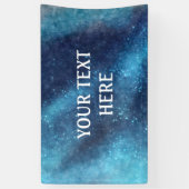 Blauwe Galaxy Glitter Abstract Persoonlijk Spandoek (Verticaal)