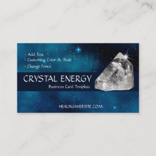 Blauwe galaxy Healing Quartz Energy Visitekaartje