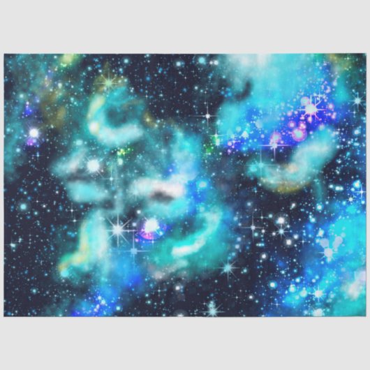 Blauwe Galaxy Serie Ontwerp 10 Tissuepapier (Voorkant)