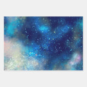 Blauwe Galaxy Sterren Universum Inpakpapier Vel (Voorkant 3)