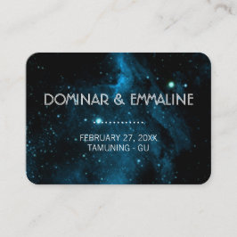Blauwe Galaxy Trouwplaats kaarten Plaatskaartje