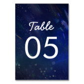 Blauwe Galaxy Trouwtafel Nummer Teken Kaart (Voorkant)