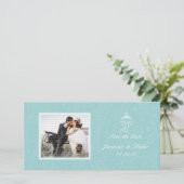 Blauwe Ganesha Foto Sla de datumkaarten op Save The Date (Staand voorkant)