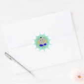 Blauwe Ganesha-labels Ronde Sticker (Envelop)