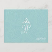Blauwe Ganesha RSVP-kaarten Uitnodiging Briefkaart (Voorkant)