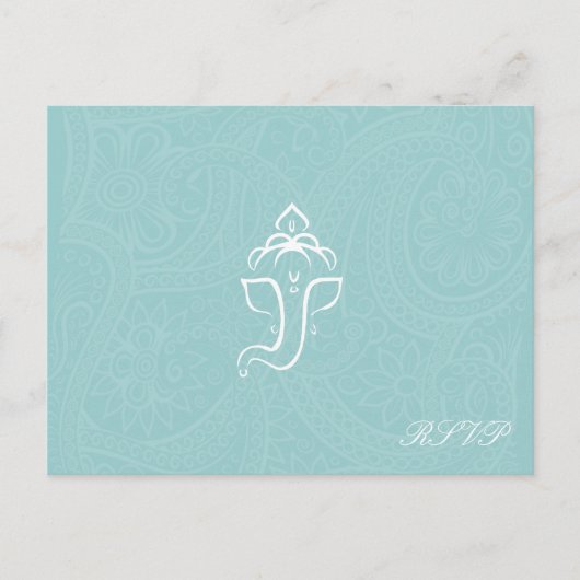 Blauwe Ganesha RSVP-kaarten Uitnodiging Briefkaart (Voorkant)