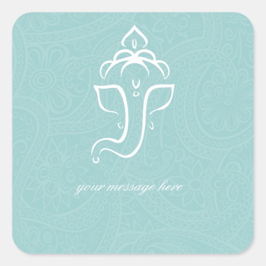 Blauwe Ganesha Stickers (Voorkant)