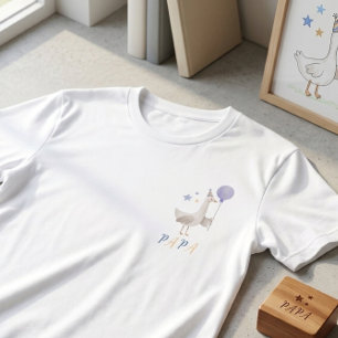 Blauwe Gans Ballon Papa Mannen Eerste Verjaardagsf Tri-Blend Shirt