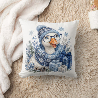 Blauwe Gans Winter Kerstmis Hanukkah Cadeau Kussen