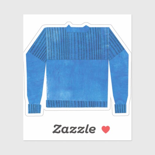 Blauwe gansey sticker (Vel)