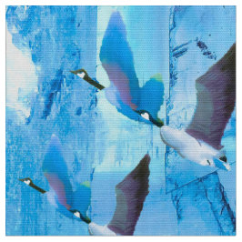 Blauwe ganzen in ijsverbinding stof