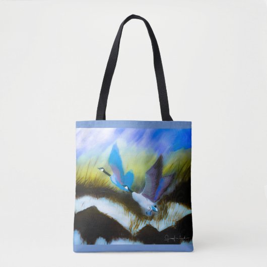 Blauwe ganzen tote bag (Voorkant)