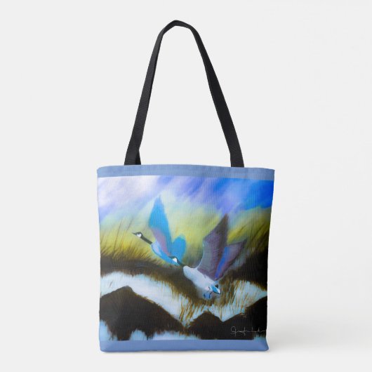Blauwe ganzen tote bag (Achterkant)