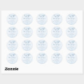 Blauwe Garland Dank Je Baby Shower Ronde Sticker (Vel)