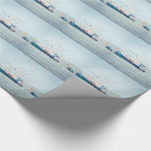 Blauwe garnaal aan boord van de oceaan cadeaupapier (Hoek)