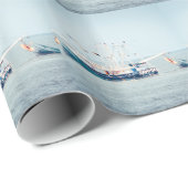 Blauwe garnaal aan boord van de oceaan cadeaupapier (Rol Hoek)